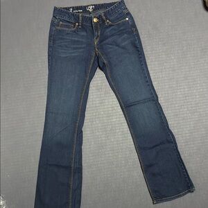 LOFT Dark Curvy Bootcut Jeans